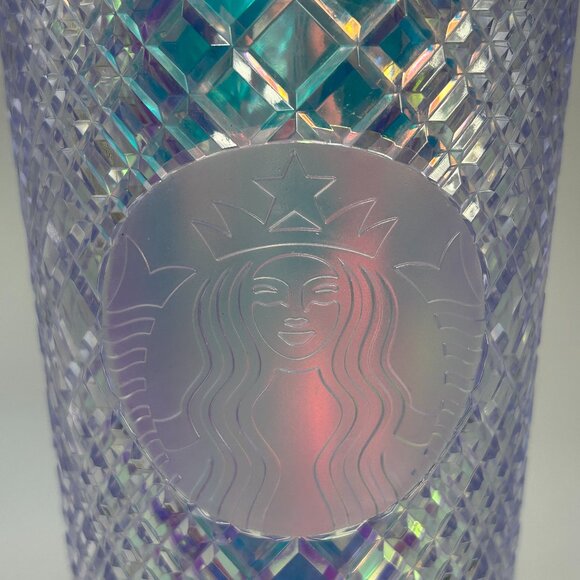 Starbucks Jeweled faceted 2022 Holiday Iridescent Tumbler 24oz drink cup Venti - Picture 3 of 8
